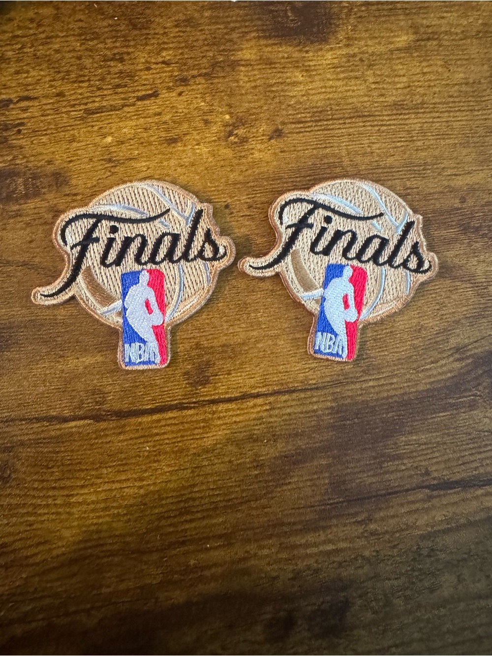 NBA Finals Embroidered Patch Pair - Gold, Black, Red, Blue, White